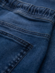 Men's shorts with elastic waistband and wash effect - blue V2 OM-SRDS-0192
