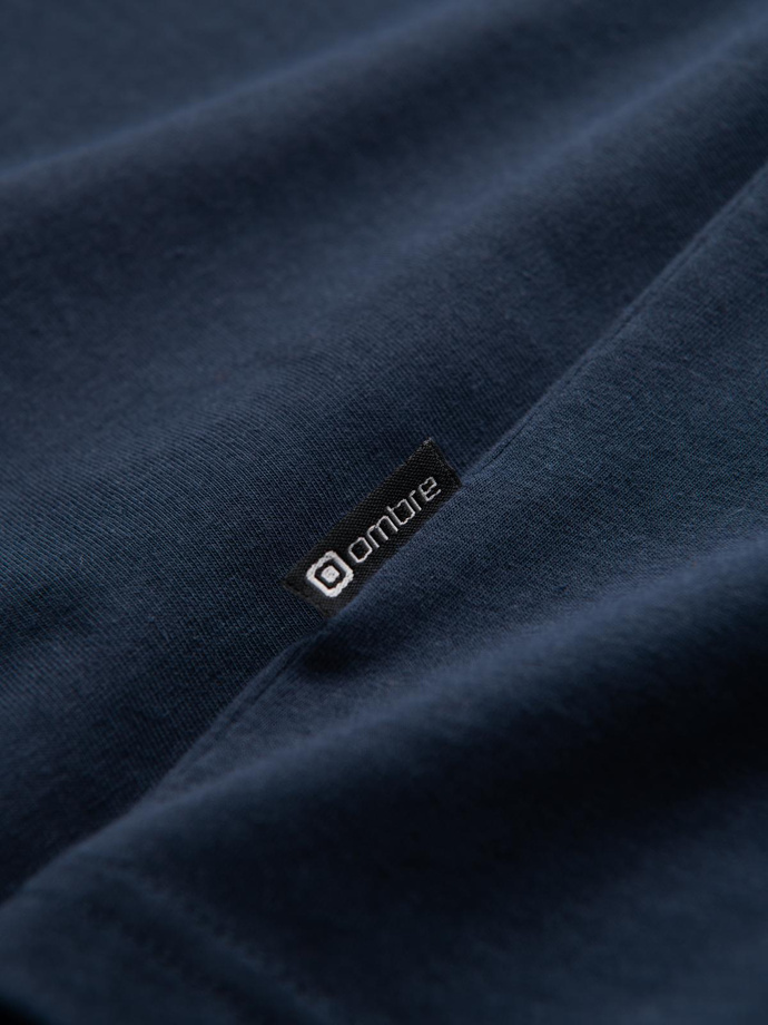 T-shirt męski V-NECK z elastanem - granatowy V2 OM-TSCT-0106