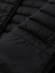 Men's quilted jacket with high zipped hood - black V1 OM-JAHP-0238