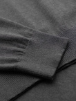 One color men's knitted turtleneck with viscose - grey melange V2 OM-SWTN-0101 
