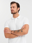 Komplet męskich t-shirtów bawełnianych polo BASIC – granatowy/biały/czerwony V3 OM-POBS-0133