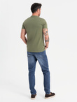 BASIC men's classic cotton T-shirt - khaki V6 OM-TSBS-0236