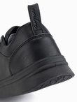 Męskie monochromatyczne buty w stylu sportowym z przeszyciami – czarne V4 OM-FOCS-0159 
