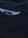 Classic men's sweater with round neckline - navy blue V9 OM-SWBS-0106