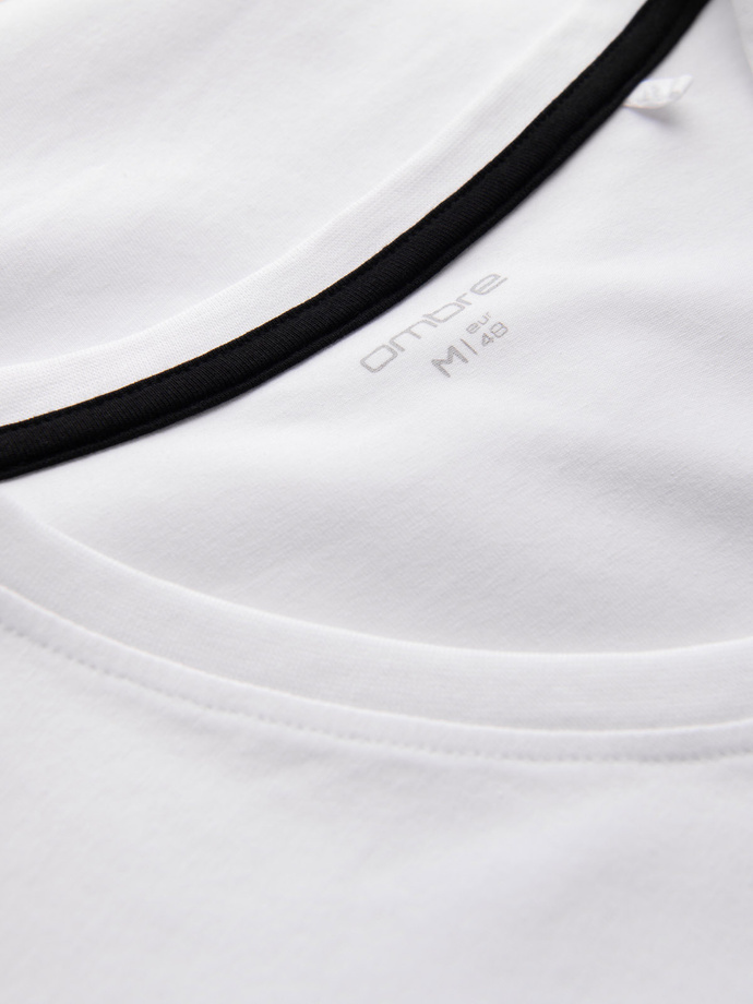 Men's signature elastane longsleeve with crew neckline - white V1 OM-LSCL-0110