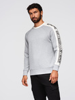 Unbuttoned men's sweatshirt with stand-up collar and hood - black V1 OM-SSZP-0216
