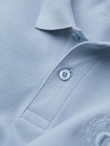 BASIC men's single color pique knit polo shirt - blue denim V17 OM-POBS-0100