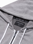 Bluza męska rozpinana z kapturem BASIC - szary melanż V7 B977