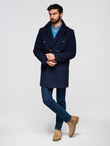 Men's double-breasted coat with decorative buttons - indigo V1 OM-COWC-0109