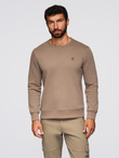 Unbuttoned men's sweatshirt with stand-up collar and hood - black V1 OM-SSZP-0216
