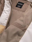Colorful retro men's sports jacket - beige and white V2 OM-JALP-0296