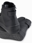 Men's high top sneakers with zipper for easy donning - black V1 OM-FOTH-0184