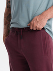 Men's pre-knee BASIC sweat shorts - maroon V3 OM-SRBS-0149