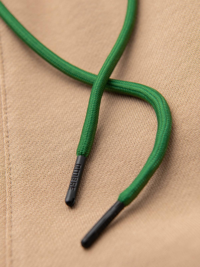 Men's sports jogger pants with stripes - brown V1 OM-PASK-0284