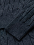 Knitted monochrome men's viscose cardigan - navy blue V1 OM-SWCD-0126