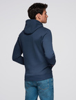 Men's sports hoodie with large print - navy blue V2 B1714