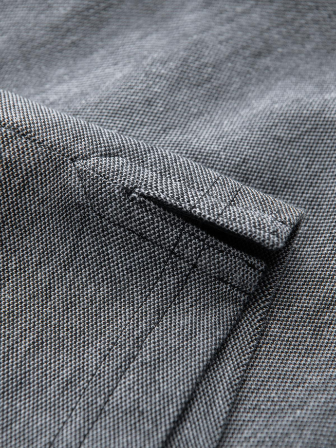 Melanżowa koszulka męska polo z kołnierzykiem w paski – czarna V1 OM-POSS-0109