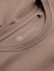 Men's printed cotton t-shirt - light brown V2 OM-TSPT-0166
