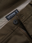 Spodnie męskie chino SLIM FIT z delikatną teksturą - ciemnooliwkowe V4 OM-PACP-0190