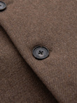 Elegancki jednorzędowy męski płaszcz z wełną – brązowy V1 OM-COWC-0114