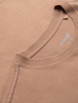 Men's cotton t-shirt with pocket print - light brown V7 OM-TSPT-0154