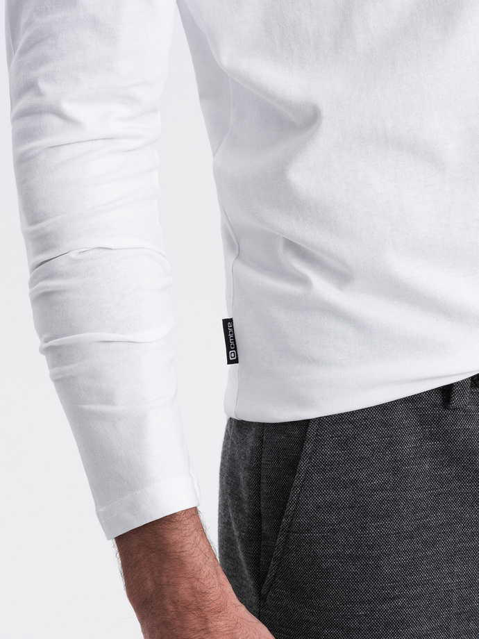 Men's unprinted longsleeve with a crew neckline - white V3 OM-LSBL-0108