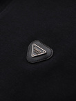 Men's polo shirt with zip neckline - black V6 OM-POSS-0148