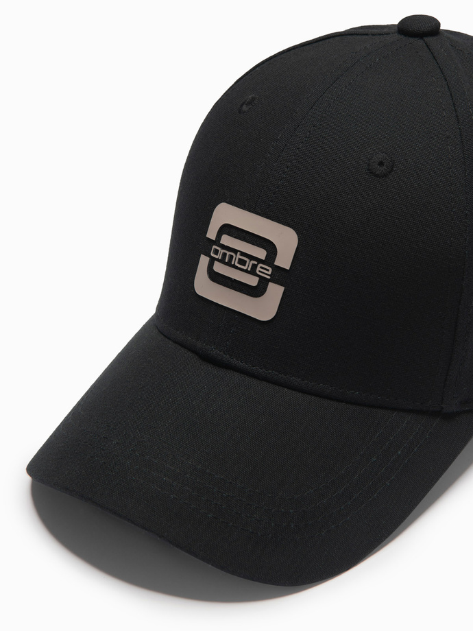 Men's baseball cap with logo - black V2 OM-ACCS-0100