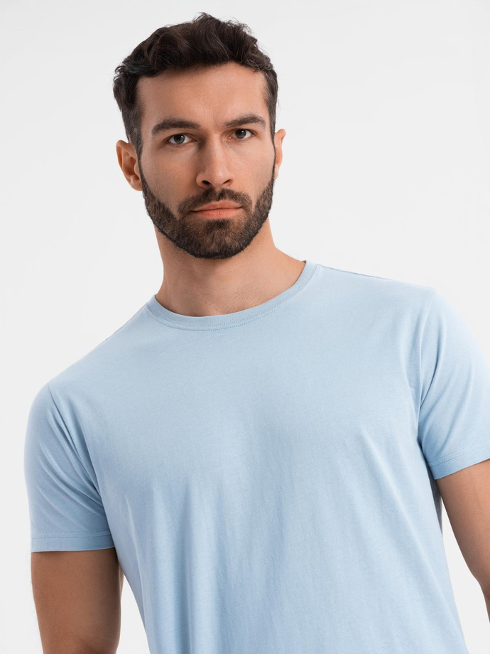 BASIC men's classic cotton T-shirt - light blue V19 OM-TSBS-0236