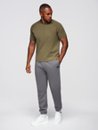 Koszulka męska COMFORT FIT z raglanowym rękawem – oliwkowa V4 OM-TSCT-0240