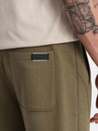 Men's BASIC cotton jogger sweatpants - olive V2 OM-PABS-0174