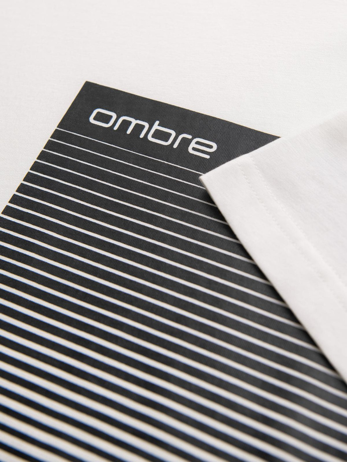 Men's cotton t-shirt with graphic print - white V1 OM-TSPT-0246