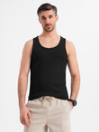 Men's cotton basic t-shirt with straps - black V3 OM-TSBT-0239