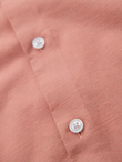 Men's linen shirt with collar and pocket REGULAR FIT - peach V1 OM-SHCS-0161