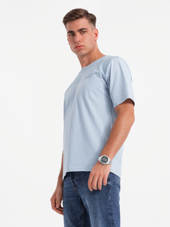 Men's LOOSE FIT t-shirt with pocket - blue V4 OM-TSCT-0171 