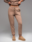 Classic unisex sweatpants with ribbed cuffs - brown V16 OU-PSBC-0100