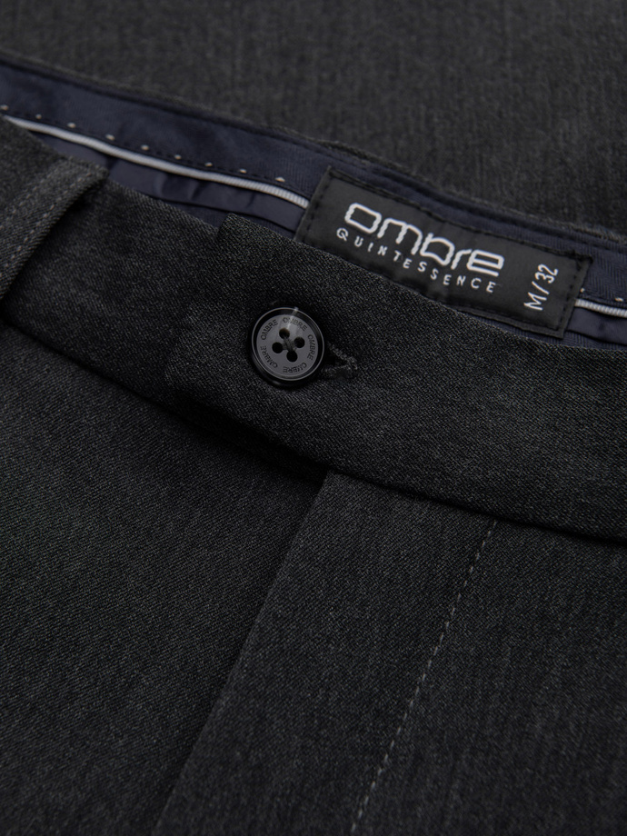 Elegant men's SLIM FIT chino pants - graphite V2 OM-PACP-0191
