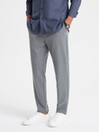 Męskie spodnie chino z gumką w pasie SLIM FIT - szare V1 OM-PACP-0158