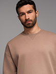 Classic unisex sweatshirt with round neckline - brown V16 OU-SNBC-0104