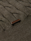 Men's turtleneck sweater with checkered weave - olive V2 OM-SWTN-0157