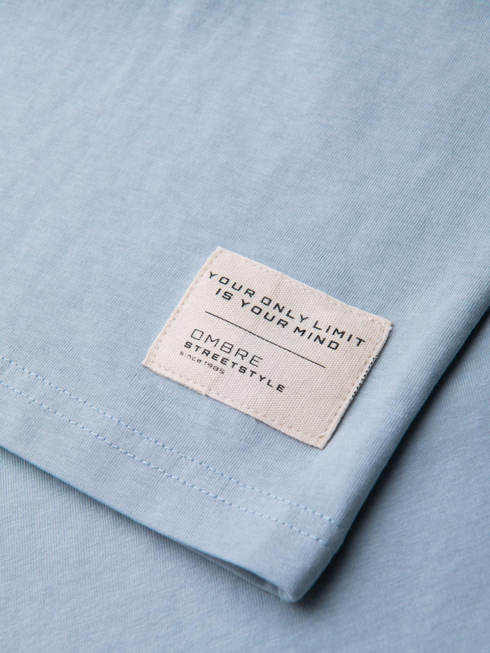 Men's LOOSE FIT t-shirt with pocket - blue V4 OM-TSCT-0171 