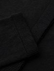 Men's polo sweater with embroidery on chest - black V1 OM-POLS-0140