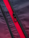 Sportowa męska kurtka ombre z odblaskami i polarową podszewką – granatowo-czerwona V3 OM-JANP-0105