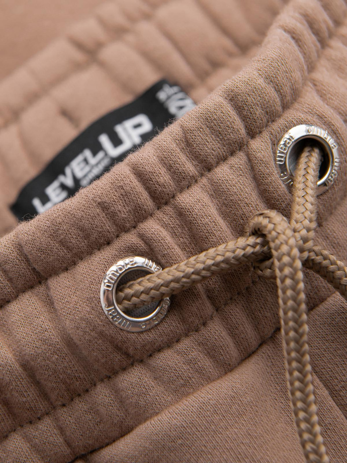Classic unisex sweatpants with ribbed cuffs - brown V16 OU-PSBC-0100