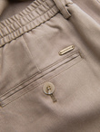 Men's linen blend rolled up chino pants - light brown V3 OM-PACP-0198