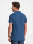 Men's pique knit polo shirt - dark blue V13 S1374