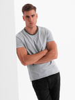 Men's T-shirt with raw finish - gray V1 OM-TSCT-22SS-004