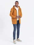 Men's parka jacket with cargo pockets - mustard V3 OM-JANP-22FW-004
