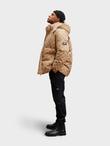 Men's jacquard patterned puffer jacket-brown V2 OM-JAHP-0195