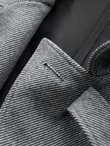 Patterned single-breasted men's coat with pockets - grey V3 OM-COWC-0108